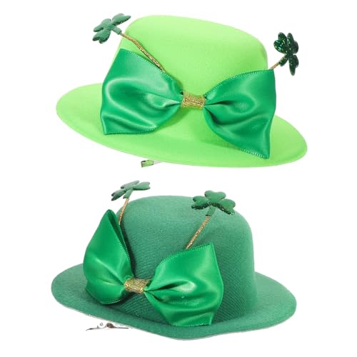 BAZEITFLOW 2stücke Mini Hut Haarklammern Für Patrick's Day Kleeblatt Haarspangen Für Frauen Leichte Und Vielseitige Festival-accessoires Für Kostümpartys Und Feiern von BAZEITFLOW