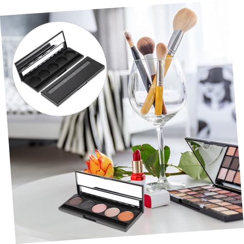 BAZEITFLOW 2stücke Schwarze Lidschattenbox Magnet Lidschattenpalette Leere Lidschatten Unterverpackungsetui Box Make-up-zubehör Lidschattenetui von BAZEITFLOW