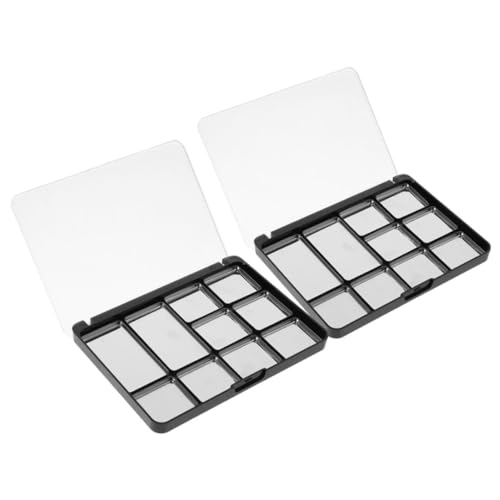 BAZEITFLOW Leere Lidschattenpalette 2 Stück Magnetische Make up Paletten Für Unterwegs 10 Fächer Kompakt Tragbar Mit Durchsichtigen Deckeln Kosmetik Organizer Für Lidschatten Und Make up von BAZEITFLOW