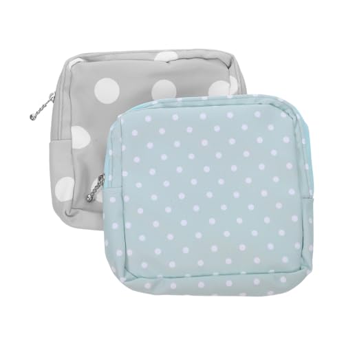 BAZEITFLOW 2 Stück Menstruationsbinden Aufbewahrungsbeutel aus Oxford mit Reißverschluss Kompakte Hygienetasche für Teenager Mädchen Frauen Modisch Gepunktet Tragbar und Strapazierfähig von BAZEITFLOW