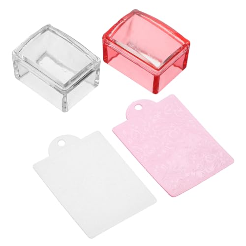 BAZEITFLOW 2stücke Transparent French Nail Stamper Nagelkunst Stempel Schablonen-set Für Diy-dekoration Heimmaniküre Starter-tool Salon von BAZEITFLOW