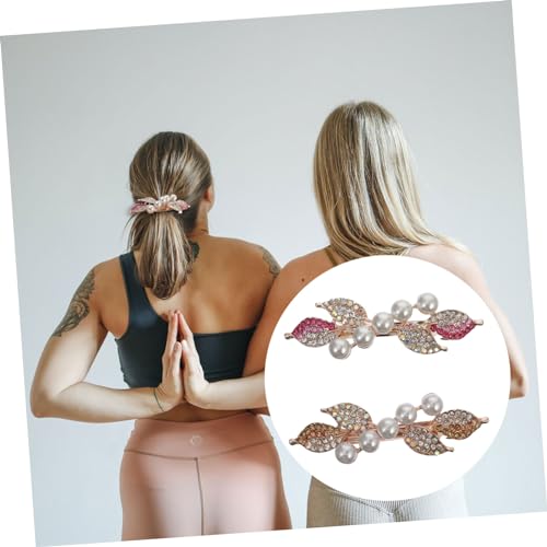BAZEITFLOW 2 Stück Perlen strass Haarklammern Große Legierung Haarklammern mit Schleifen design Stilvolle Haarspangen Damen für Hochzeit Party und Besondere Anlässe Rutschfest und von BAZEITFLOW