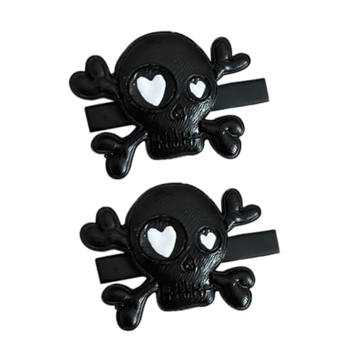 BAZEITFLOW 2 Stück Punk Schädel Haarklammern Halloween Haarschmuck mit Universeller Größe und Lustigem Totenkopf Design für Frauen und Party Cosplay Zubehör von BAZEITFLOW