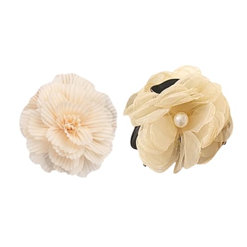BAZEITFLOW 2 Stück Retro Haarschmuck Teiliges Blumen Haarklammern aus Leichtem Material Doppelkrallen Clips für Frauen Stabiler für Dünnes und Dickes Haar bei Alltag und Party von BAZEITFLOW