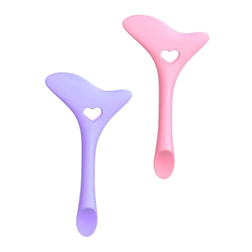 BAZEITFLOW 2 Stück Silikon Eyeliner Hilfsmittel Teilig Wiederverwendbar Weich Hautfreundlich mit Creme Löffel Kompakt und Leicht für Präzises Augen Make Up Anfänger und Profis Geeignet von BAZEITFLOW