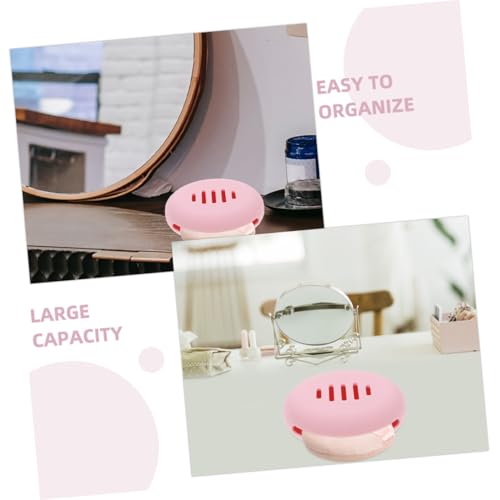 BAZEITFLOW 2 Stück Silikon Make up Schwamm Aufbewahrungsetui Transparent Weich Hautfreundlich Reise Make up Schwamm Organizer Pulver Quaste Hülle Rosa von BAZEITFLOW