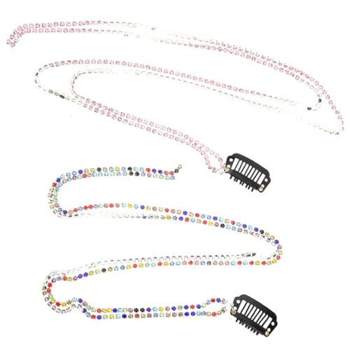 BAZEITFLOW 2 Stück Strass Haarketten mit Quasten Haarspangen für Damen Modischer Haarschmuck für Pferdeschwanz und Verschiedene Frisuren Leicht und Robust Passend für Party Hochzeit Alltag von BAZEITFLOW