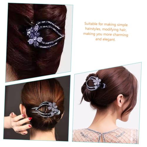 BAZEITFLOW 2 Stück Strass Haarklammern mit Dreizahnigem Design Ponytail Clips für Damen Elegante Haarspangen für Alltag Party und Festliche Frisuren Komfortabel und Stabil Haltend von BAZEITFLOW