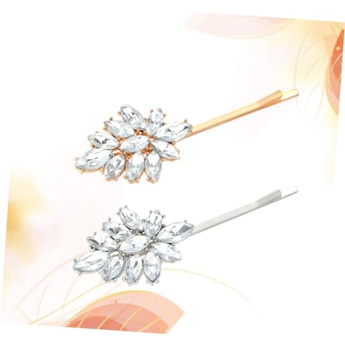 BAZEITFLOW 2 Stück Strass haarspangen Set mit Feinem Kristallbesatz Stilvolle Haarklammern in Gold und Silber Modische Haarspangen für Damen Geeignet für Party Alltag und Festliche Anlässe von BAZEITFLOW