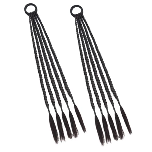 BAZEITFLOW 2 Stück Synthetische Zopfverlängerung mit Haargummi Geflochtener Pferdeschwanz Haarteil für Frauen Mädchen Party Cosplay Halloween Festival von BAZEITFLOW