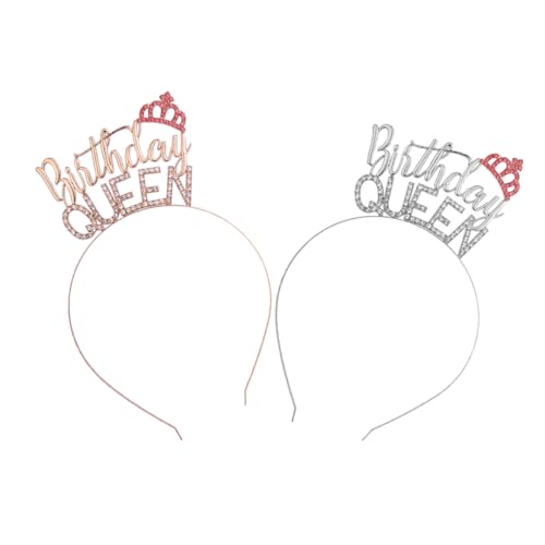 BAZEITFLOW 2 Stück Teiliges Crown Tiara Haarband Glitzernde Geburtstagskrone aus Legiertem Dekoratives Stirnband für Damen und Mädchen Festliche Kopfbedeckung für Party und von BAZEITFLOW