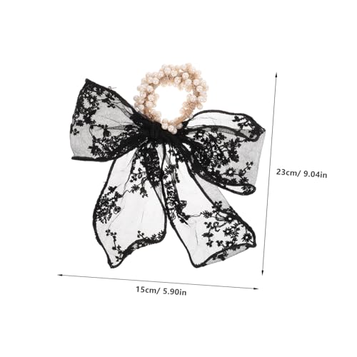 BAZEITFLOW 2 Stück Teiliges Elastische Haarbänder mit Perlen und Eleganter Spitzen Schleife Dehnbar Schonend für Damen und Mädchen Vielseitig für Alltag Party und Festtage Geeignet von BAZEITFLOW