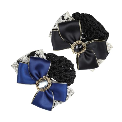 BAZEITFLOW 2 Stück Teiliges Haarnetz Dutt Haarnetz mit Schleife Dünnmaschig und Stabil Eleganter Haarschmuck für Damen Geeignet für Beruf Amp Alltag für Dünnes und Dickes Haar von BAZEITFLOW