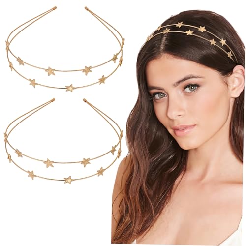 BAZEITFLOW 2 Stück Teiliges Haarreif mit Goldenem Stern Design und Glänzend Umweltfreundlich Dekoratives Haarband für Damen für Weihnachten Partys und Festliche Anlässe von BAZEITFLOW
