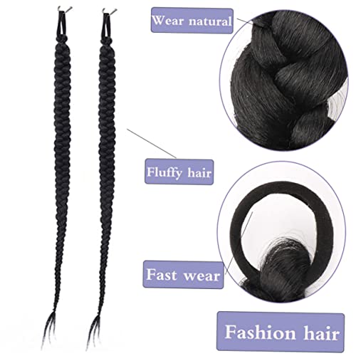 BAZEITFLOW 2 Stück Teiliges Langes Geflochtenes Pferdeschwanz Haarteil Synthetische Haarverlängerung aus Hautfreundlichem Material für Mädchen und Frauen Extensions für Stylische von BAZEITFLOW