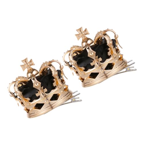 BAZEITFLOW 2 Stück Teiliges Mädchen Haarschmuck Krone Haarklammern Schwarz Prinzessin Haarschmuck für Geburtstag Festival Cosplay Party Damen von BAZEITFLOW