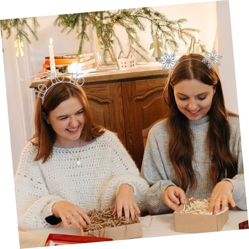 BAZEITFLOW 2 Stück Teiliges Schneeflocken Haarreif Leichtes Xmas Party Haarband Festlicher Haarschmuck für Damen und Mädchen Weihnachts Accessoire Komfortabel und Langlebig von BAZEITFLOW