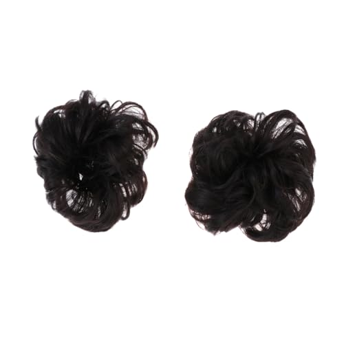 BAZEITFLOW 2 Stück Teiliges Synthetisches Haarteil Braun Schwarz Voluminöser Haarknoten Dutt Ring für Frauen und Mädchen Haarstyling Zubehör Langlebiges Haarschmuck Tool von BAZEITFLOW