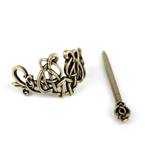 BAZEITFLOW 2 Stück Teiliges Vintage Haarspangen Damen Metall Haarnadeln im und Keltenstil Langlebige Haarklammern für Alltag Partys Cosplay Bronzefarbene Haarschmuck Accessoires von BAZEITFLOW