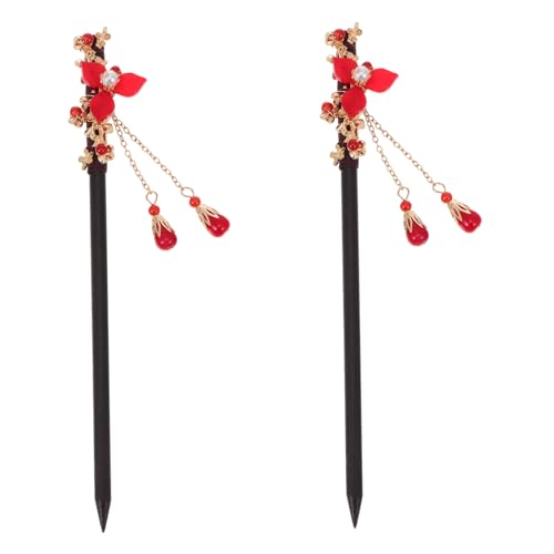 BAZEITFLOW 2 Stück Vintage Haarnadel Chinesischer Stil Haarschmuck mit Filigranem Anhänger für Hanfu Hochzeit Dutt und Alltagslook Langlebige Traditionelle Haarnadeln für Damen Mädchen von BAZEITFLOW
