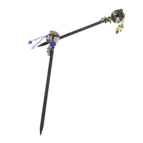 BAZEITFLOW 2 Stück Vintage Haarschmuck Haarnadel mit Quaste und Blumenmotiv Glatte Holz Haarnadeln für Dutt und Zöpfe Geeignet für Damen bei Hochzeit Party und Festlichen Anlässen von BAZEITFLOW