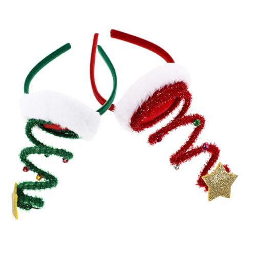 BAZEITFLOW 2 Stück Weihnachtliche Haarreifen mit Lustigem Design Rot Grün Federleichte Dekorative Xmas Party Haarbänder für Festliche Stimmung und Vielseitigen Kopfschmuck von BAZEITFLOW
