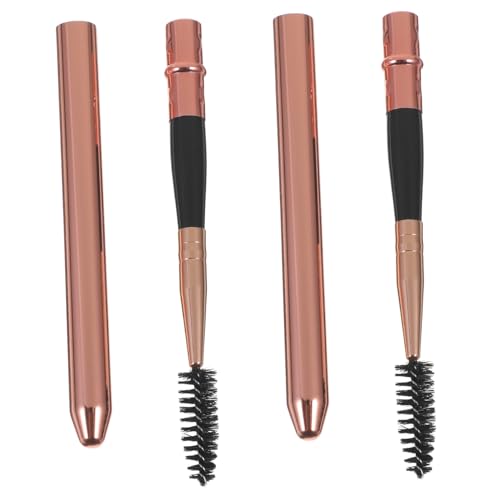 BAZEITFLOW 2 Stück Wimpern Bürsten Mascara und Augenbrauen Wand für Perfektes Wimpern Make Up Tragbares und Langlebiges Werkzeug Roségold von BAZEITFLOW