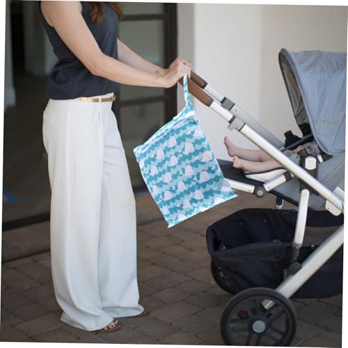 BAZEITFLOW 2 Stück wasserdichte Wet Bags mit Print Wiederverwendbare Feuchttücher und Windel Aufbewahrungstaschen Leichte Tragbare Nasstaschen für Unterwegs und Reise Praktische Organizer für von BAZEITFLOW