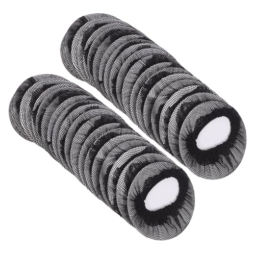 BAZEITFLOW 20 Stück Elastische Haarnetze für Dutt Unsichtbare Mesh Bun Covers Reusable Haaraccessoires für Frauen Mädchen Ballet Tanz Skating Schwarz Medium von BAZEITFLOW