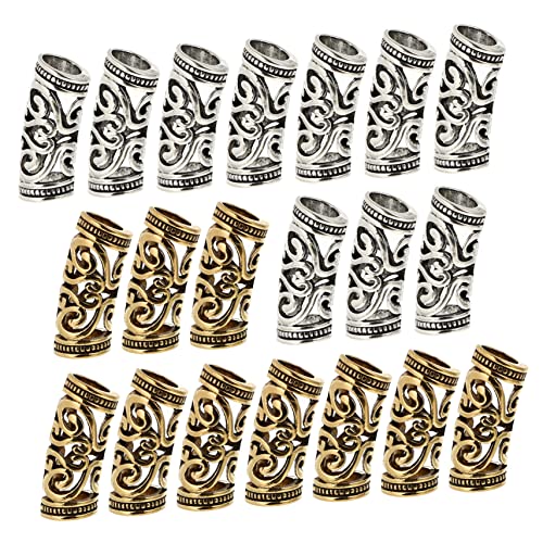 BAZEITFLOW 20 Stück Haarschmuck Zopfmanschetten Dreadlock Manschetten für Zöpfe Haarperlen für Dreadlocks Metallaccessoires für Hochzeiten Partys Kreative Frisuren von BAZEITFLOW
