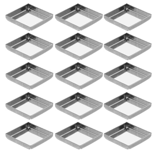 BAZEITFLOW 20 Stück Teiliges Quadratische Metall-paletten Leere DIY Blush und Lidschatten Pans Robustes Make-up Depotting Zubehör Platzsparend und Praktisch für Organizer und Reisen von BAZEITFLOW