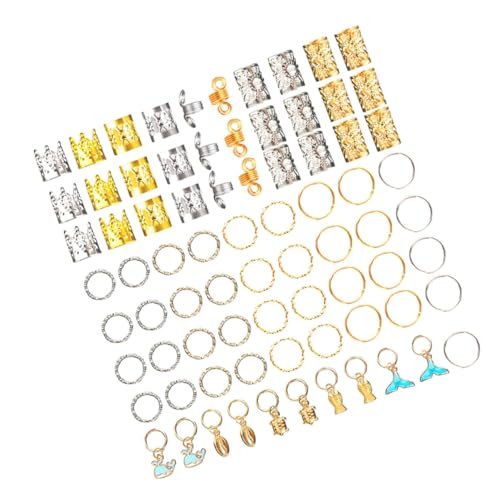 BAZEITFLOW 200 Stück Haar Schmuck Ringe für Zöpfe Dreadlocks Zubehör und Perlen für Damen für Partys und Besondere Anlässe Leicht und Flexibel aus Langlebigem Legierungsmaterial von BAZEITFLOW