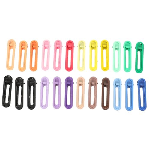 BAZEITFLOW 24 Stück Teiliges Haarklammer für Mädchen Bunte Leichte Langlebige Haarspangen mit Ovalem Hohlraum Design Geeignet für Alltag Partys Weihnachten und Halloween Vielseitig von BAZEITFLOW