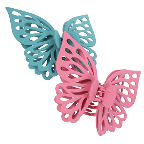 BAZEITFLOW 2stücke Butterfly Haarklammern Hochwertige Haarklammern Für Damen Und Mädchen Rutschfest Große Haarspangen in Leuchtend Blau Und Violett Für Alltag Und Besondere Anlässe von BAZEITFLOW