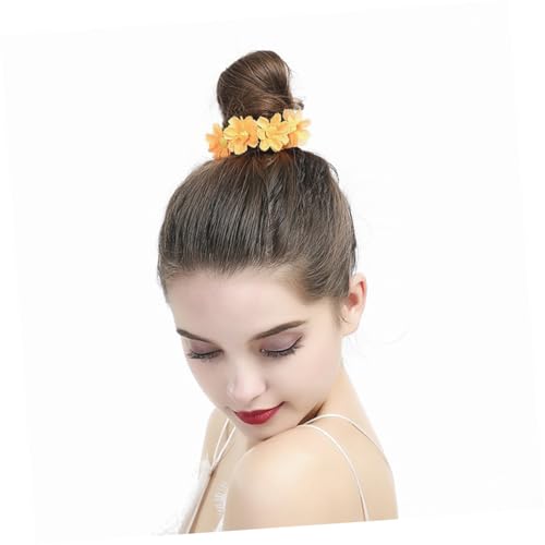 BAZEITFLOW 2stücke Blumen Haarseil Für Frauen Simulation Daisy Flower Haarring Stoff Pferdeschwanzhalter Haarseile Rosa Und Gelb Dehnbar Und Langlebig Für Verschiedene Haarstile von BAZEITFLOW