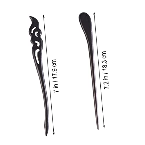 BAZEITFLOW 2stücke Antike Holzhaarstäbe Vintage Haarschmuck Für Damen Herren Retro Holz Haarstäbchen Haar-stäbchen Dekorative Haarnadeln von BAZEITFLOW