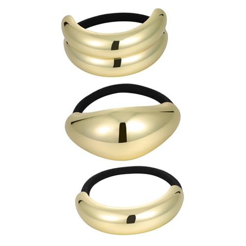 BAZEITFLOW 3 Metall Haarring Elastisch Vielseitig als Haarband und Armband Modisch Ponytail Manschette Schonend für Haare Damen und Mädchen von BAZEITFLOW