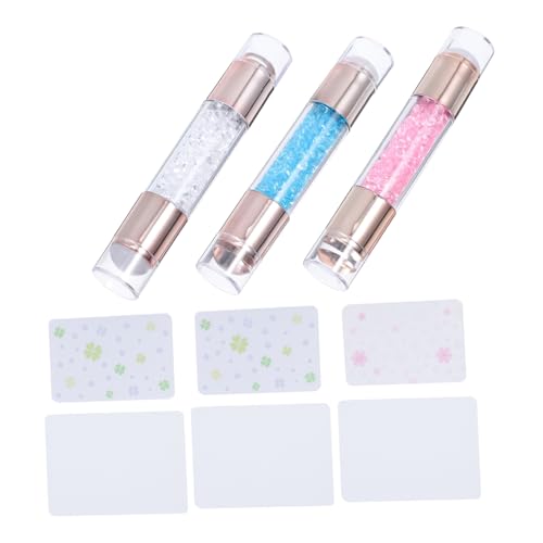 BAZEITFLOW 3 Sätze Teiliges Nagelkunst Stamper Doppelkopf Silikon Nail Art Tool für Einfache DIY Maniküre Nail Polish Stamping Scraper für Anfänger und Profis Zuhause und Studio von BAZEITFLOW