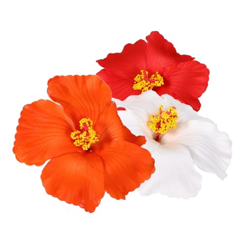 BAZEITFLOW 3 Stück Boho Blumen Haarspangen Dekorative Haarclips in Weiß Rot Orange Sicher und Langlebig Vielseitig Einsetzbar für Damen und Mädchen Accessoire für Alltag und Party von BAZEITFLOW