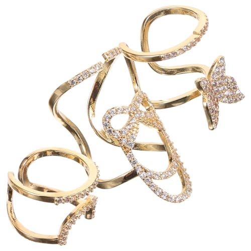 BAZEITFLOW 3 Stück Fingernagelringe mit Zirkonstein Besatz Verstellbare Nagelringe Schmuck für Damen Abnehmbare Nageldekoration für Hochzeit Party und Alltagsmode von BAZEITFLOW