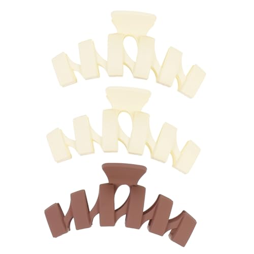 BAZEITFLOW 3 Stück Große Haarklammer für Frauen Haarkralle in Beige und Kaffee Farbe Stabile Krallenclips für Langes Haar Modischer Haarschmuck zum Frisieren und Fixieren bei Alltag und von BAZEITFLOW