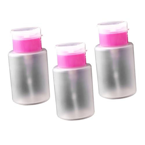 BAZEITFLOW 3 Stück Leere Nagellackentferner Flaschen Pressflaschen aus Kunststoff Nachfüllbare Behälter für Nagelkunst und Make up Entferner Auslaufsicher Tragbar und Wiederverwendbar von BAZEITFLOW