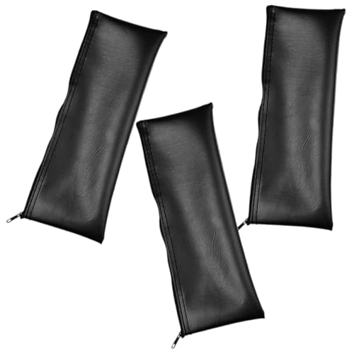 BAZEITFLOW 3 Stück Mikrofon Taschen Zipper Mikrofon Aufbewahrungstaschen aus PU Leder Tragbare Organizer für Handheld Mikrofone Staubschutz für Reisen und Auftritte von BAZEITFLOW