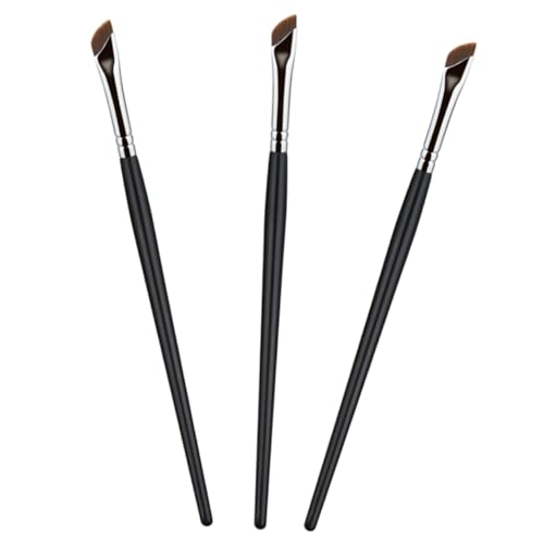 BAZEITFLOW 3 Stück Teiliges Augen make up Pinsel Abgewinkelter Eyeliner Pinsel Präzise Augenbrauen Eyeliner applikation Flexibler Ergonomischer Griff für Zuhause und Reisen von BAZEITFLOW