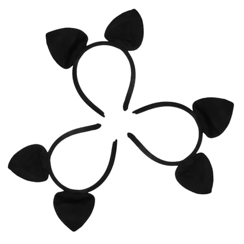 BAZEITFLOW 3 Stück Teiliges Bat Ear Haarband für Damen Weiches Leichtes Stirnband mit Fledermausohren Vielseitiges Accessoire für Party Cosplay Halloween Haarschmuck für Mädchen und Frauen von BAZEITFLOW