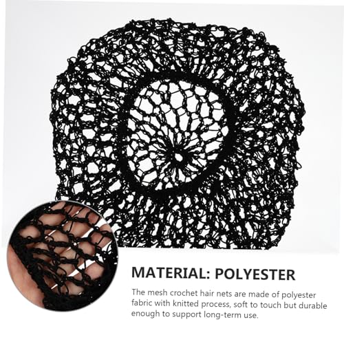 BAZEITFLOW 3 Stück Teiliges Damen Haarnetz aus Atmungsaktivem Handgehäkeltem Mesh Leichtes Wiederverwendbares Haarnetz für Schlaf Yoga und Alltag Schwarzes Netz für Sicheres Tragen und von BAZEITFLOW