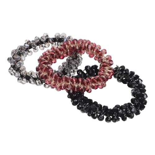 BAZEITFLOW 3 Stück Teiliges Elastisches Strass Haarband mit Funkelnden Ponytail Haltern für Damen und Mädchen Dehnbar Bequem Modische Haarschmuck Accessoires für Hochzeiten Partys und Alltag von BAZEITFLOW