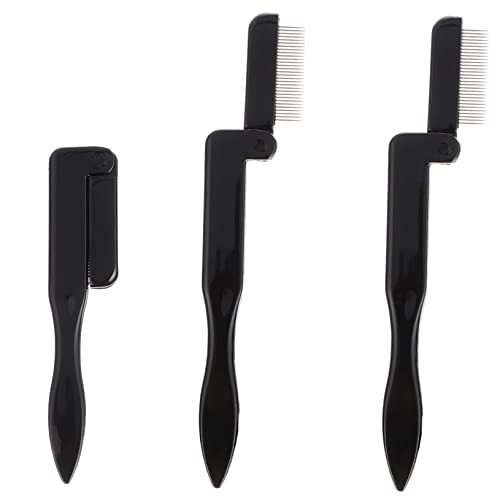 BAZEITFLOW 3 Stück Teiliges Faltbarer Edelstahl Wimpern Augenbrauenkamm Ergonomisch Geformt Natürliches Finish für Mascara und Augenbrauen Make up Geeignet für Damen Mädchen von BAZEITFLOW