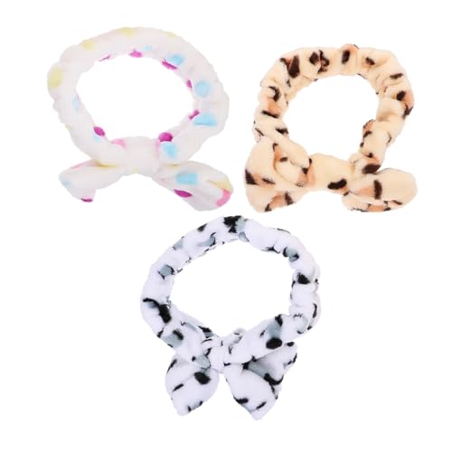 BAZEITFLOW 3 Stück Teiliges Fleece Haarband Damen mit Schleife Elastische Weiche Makeup Stirnbänder für Gesichtswäsche und Sport Komfortable Wiederverwendbare Headbands für Frauen von BAZEITFLOW