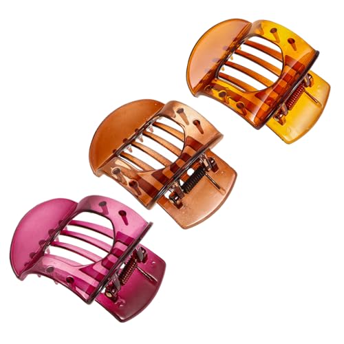 BAZEITFLOW 3 Stück Teiliges Haarklammer Inneren Zähnen Elastische Französische Haarspangen in Tiefkaffee Braun und Weinrot Modischer Haarschmuck für Damen Vielseitig für Haartypen und von BAZEITFLOW